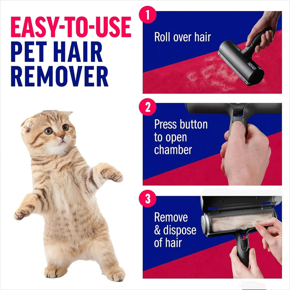 Ultimate Pet Hair Remover Roller: Effortlessly Clean Your Furniture, Carpet & Clothing