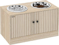Elevated Dog Bowls with Storage Cabinet, Raised Dog Bowl Stand, Pet Feeding Station with Slow Feeder & Non-Slip, for Large Pets